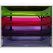 Exacompta Ecobox Economy Drawer Set (4 Drawers) - Grey - Harlequin Translucent - Ref. 228699D