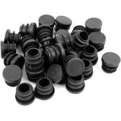 ValueX Round Chair Leg Pipe Tube Insert Blanking Cover Black 16mm Dia Cap