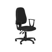 O.A Series High Backrest Operator Swivel Chair Black Vinyl With Fixed Arms image