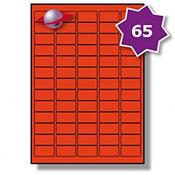 EU30019AB 65 Per Sheet Orange Labels 38.1x 22.2 500 Sheets (32,500 Labels )