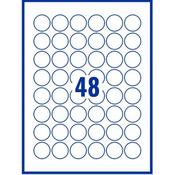 30mm x 30mm Matt White Round Labels - 48 Per A4 Sheet Boxed 100 image