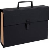 Exacompta - Ref 58421E - Multipart Expanding Case with Handle - 385 x 250mm in Size, Ideal for A4 Size Documents, 20 Tabbed Sections, Holds 1000 Sheets - Black 