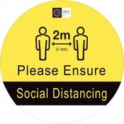 COVID-19 KEEP 2 METRES FROM CUSTOMER FLOOR SIGN 200MM DIAMETER image