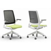 Eva Task Office Chair WhiteFrame Green Seat image