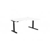Leap 1600 x 1200 mm Black Leg, White Top, Right Hand Sit Stand Radial Desk | with Memory Control Pad image