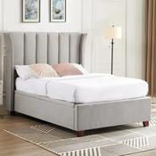 Mia 4ft6 Upholstered Ottoman Bed Frame Light Grey Velvet image