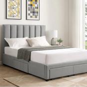 Hove Upholstered Bed Frame Grey Fabric image