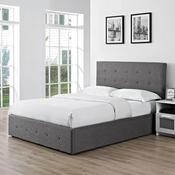 Chanel Ottoman Upholstered Bed Frame Grey Linen image
