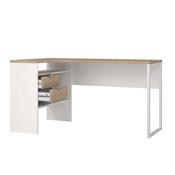 Function Plus Corner Desk - White/Oak image