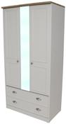 Heritage Grey 3ft Two Drawer Robe Centre Mirror image
