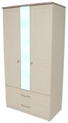 Milano Oak and Cream 3ft Two Drawer Robe Centre Mirror image