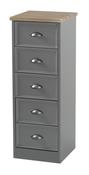 Heritage 5 Drawer Locker - Charcoal | Grey | White image