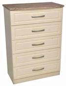 Milano 5 Drawer Chest - Cream Oak image