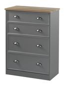 Heritage 4 Drawer Deep Chest - Charcoal | Grey | White image