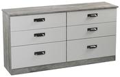 Vogue 6 Drawer Long Chest - Concrete | Light Grey image