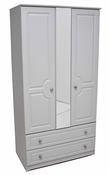 Grey Ash 3ft 2 Drawer Robe with Centre Mirror image
