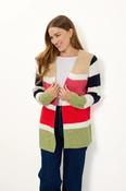 Stripe Knit Cardigan | Pink | Mudflower