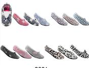 Ladies Slipper Socks Assorted prints with bow
