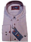Zazzi| Mans Shirt | Micro Check | Wine | 3XL image