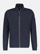 Lerros | Sweatshirt with full zip in woven pattern Navy