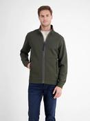 Lerros | Sweatshirt with full zip in woven pattern Olive