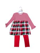 Bonnie Jean girls red-Green legging set image