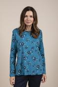 Lily &amp; Me | Riverside Top Pastel Flowers | Dark Teal | image