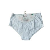 Ladies 3 Pair Pack Full Brief White image