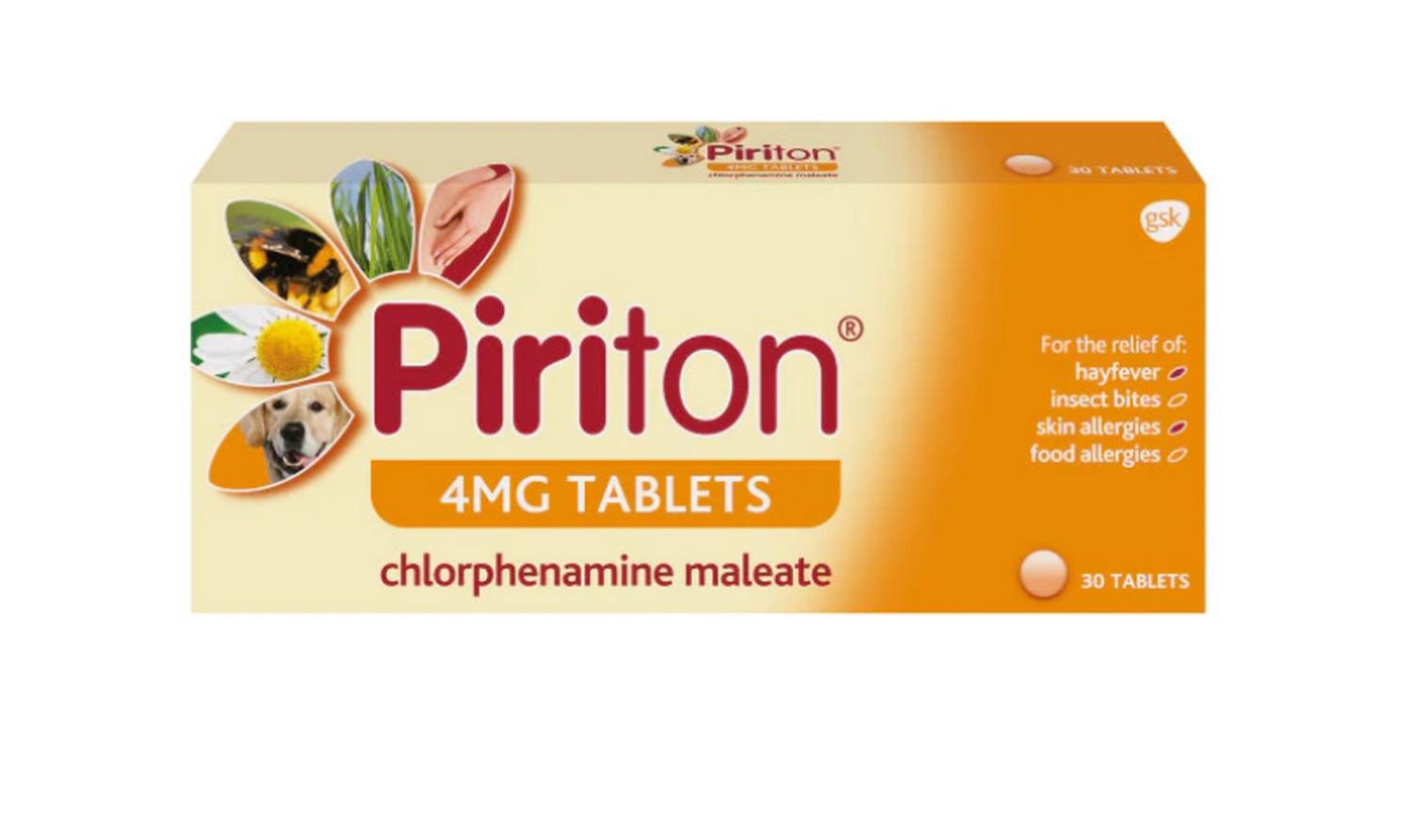 Piriton Allergy Relief Tablets Chlorphenamine 4mg 30s in Dublin