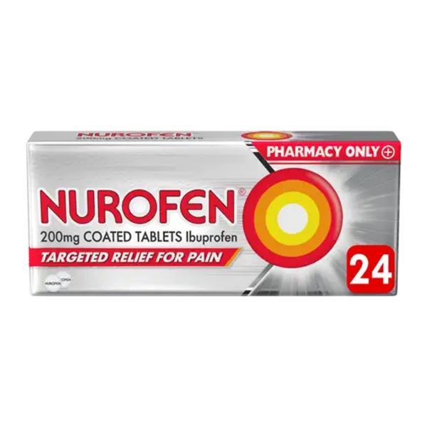 Nurofen 200mg Ibuprofen Tablets - Targeted Relief for Pain - 24 Tablets