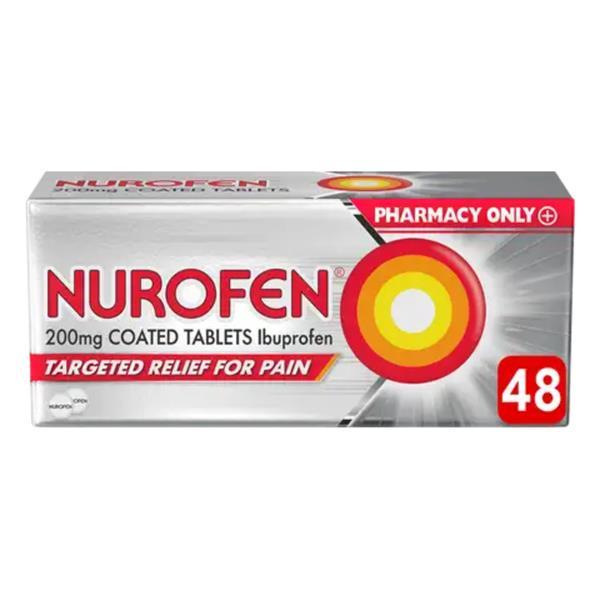 Nurofen 200mg Coated Tablets Ibuprofen 48 Pack Pain Relief