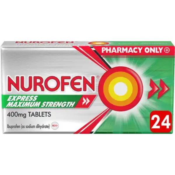 Nurofen Express Maximum Strength 400mg Tablets 24 Pack Ibuprofen
