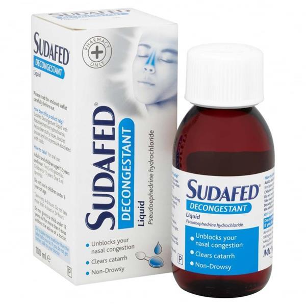 Sudafed Decongestant Syrup 30mg/5ml for Nasal & Sinus Congestion, Sinus Pressure, Catarrh, Suitable for children 6 years old & over