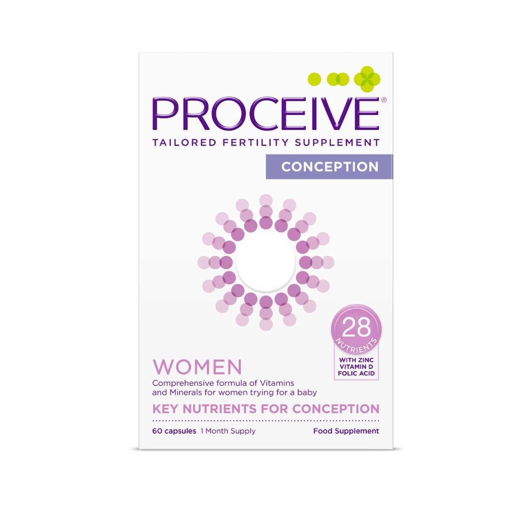 Proceive Women Fertility Supplement - 60 Capsules - 28 Nutrients with Zinc, Vitamin D, Folic Acid