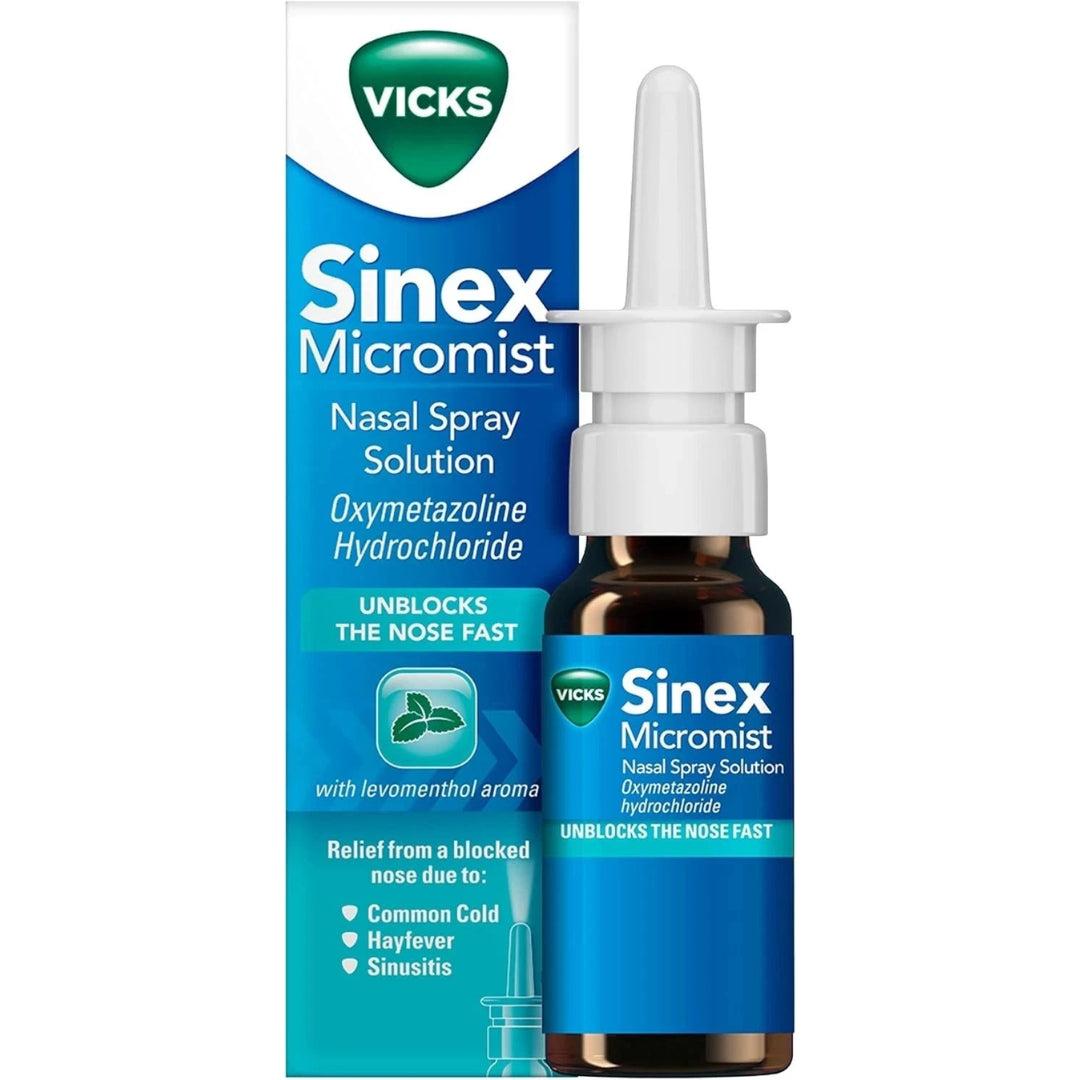 Vicks Sinex Micromist Nasal Spray 15ml - Relief from Common Cold, Hayfever, Sinusitis - UNBLOCKS THE NOSE FAST