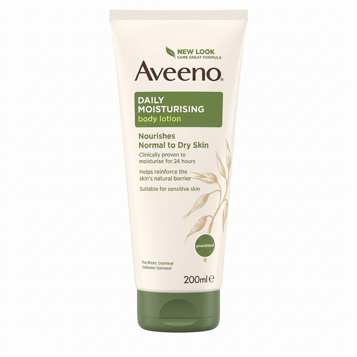 Aveeno Daily Moisturising Body Lotion 200ml, Normal to Dry Skin, Unscented