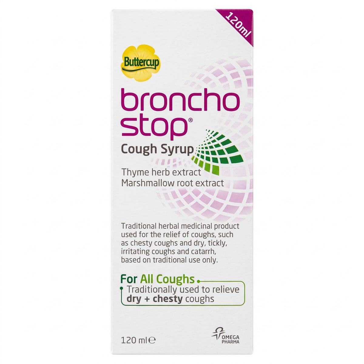 Bronchostop Cough Syrup 120ml for Any Cough - Relieves dry + chesty coughs