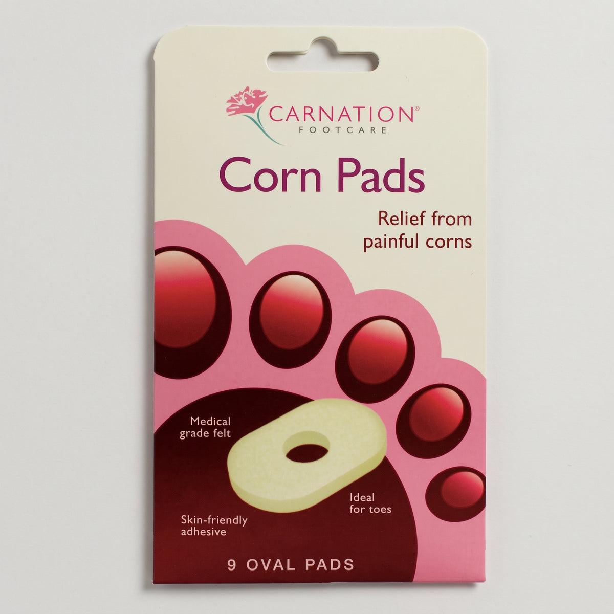 Carnation Oval Corn Pads - Relief from painful corns, Medical grade felt, Skin-friendly adhesive, Ideal for toes