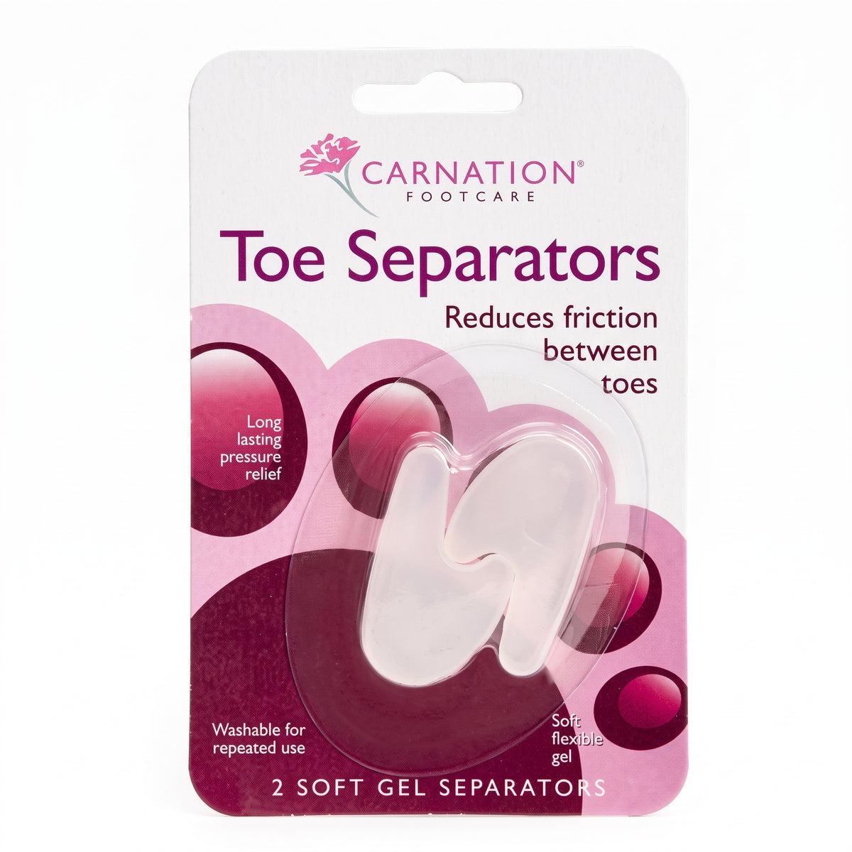 Carnation Toe Separators - Gel - Reduces friction, Soft, flexible gel, Washable for repeated use, Long lasting pressure relief