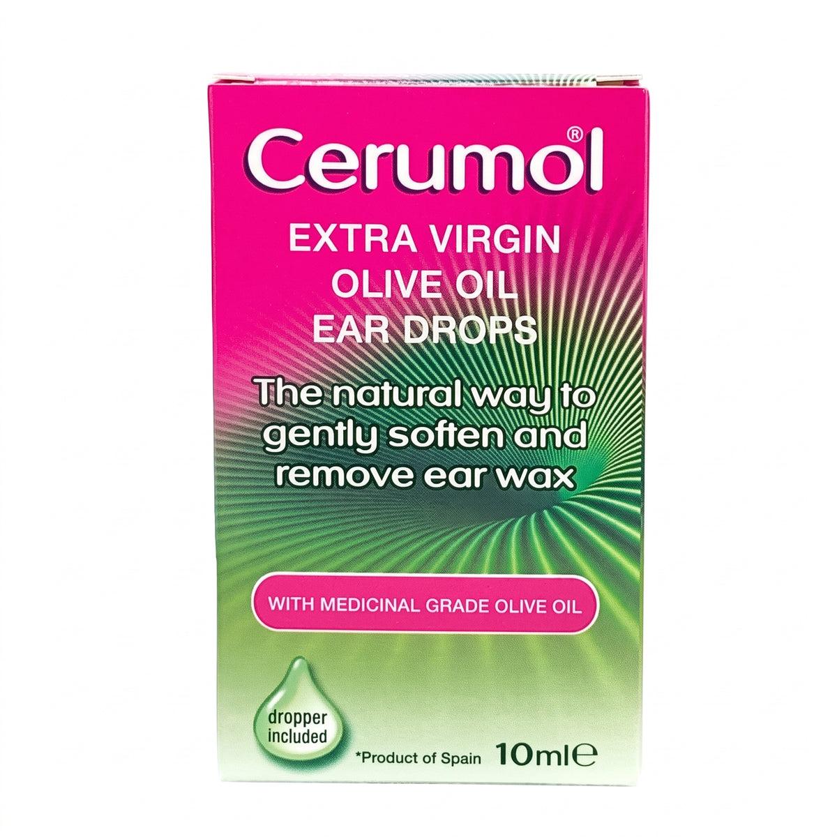 Cerumol Olive Oil Ear Drops 10ml - Gently Soften & Remove Ear Wax with Extra Virgin Olive Oil