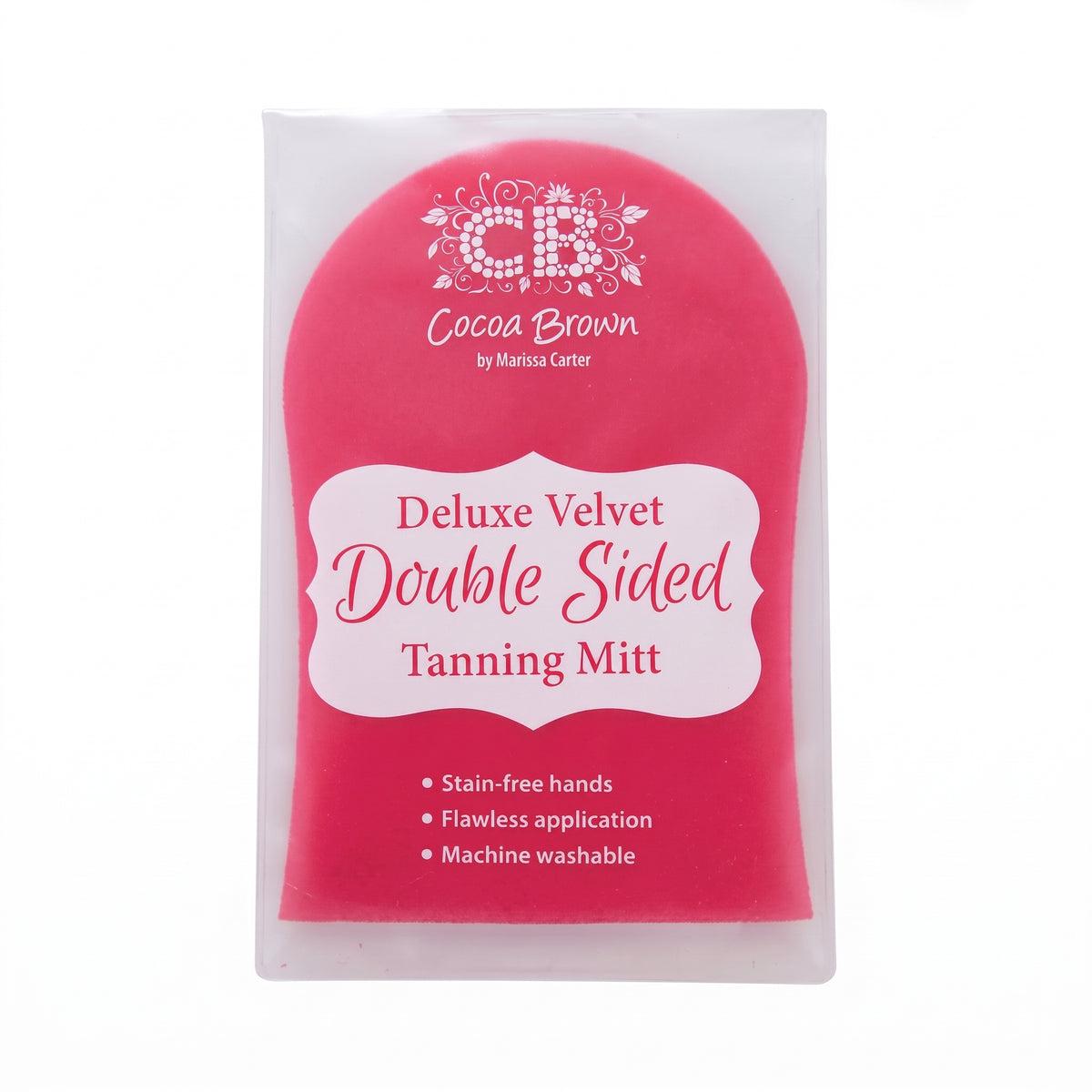 Cocoa Brown Double Sided Pink Mitt Velvet Tanning Accessory for Streak-Free Application