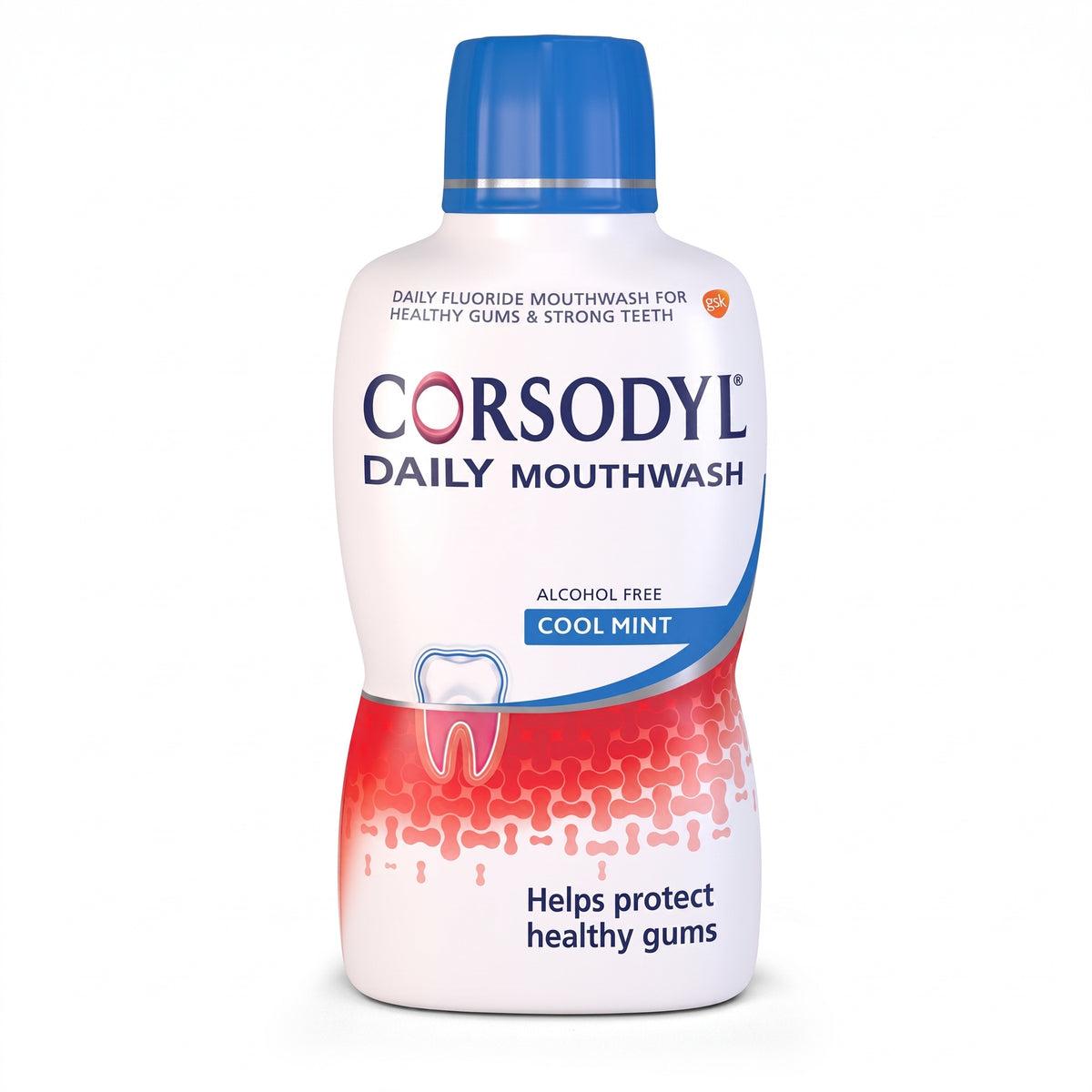 Corsodyl Daily Mouthwash Cool Mint 500ml Alcohol Free for Healthy Gums