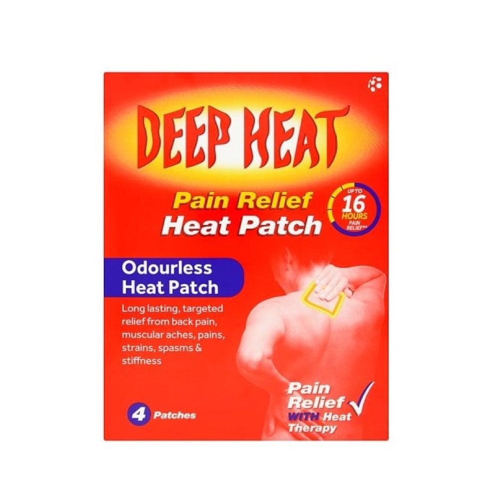 Deep Heat Pain Relief Heat Patch for Back Pain, Effective Relief, Long Lasting, Targeted Pain Relief, Odourless, Drug Free