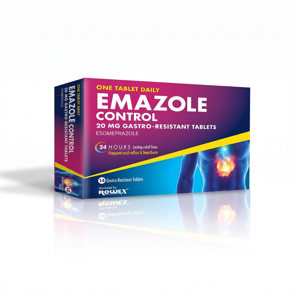 Emazole 20mg Tablets - 14 tablets - Heartburn Relief