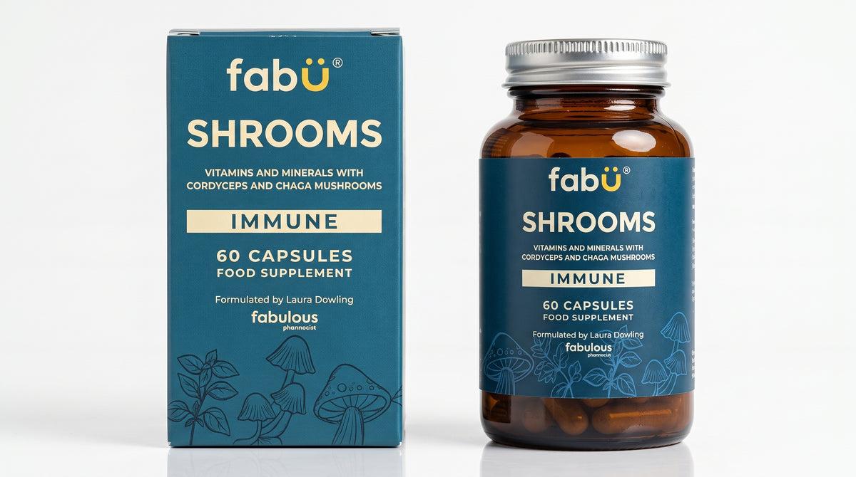 Shrooms Immune 60 Capsules - Vitamins & Minerals with Cordyceps & Chaga Mushrooms - Immune Support
