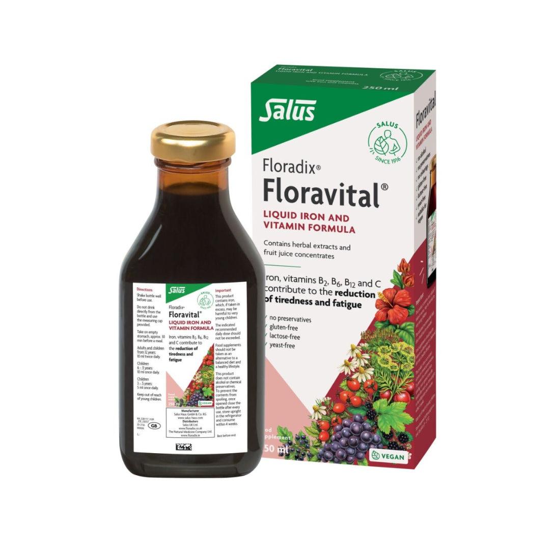 Floradix Floravital Liquid Iron Supplement 250ml - Gluten-Free, Vegan