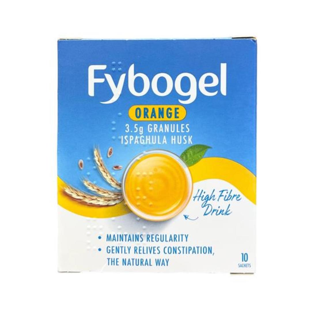 Fybogel Orange Fibre Drink 10 Sachets - Relieves Constipation & Maintains Regularity