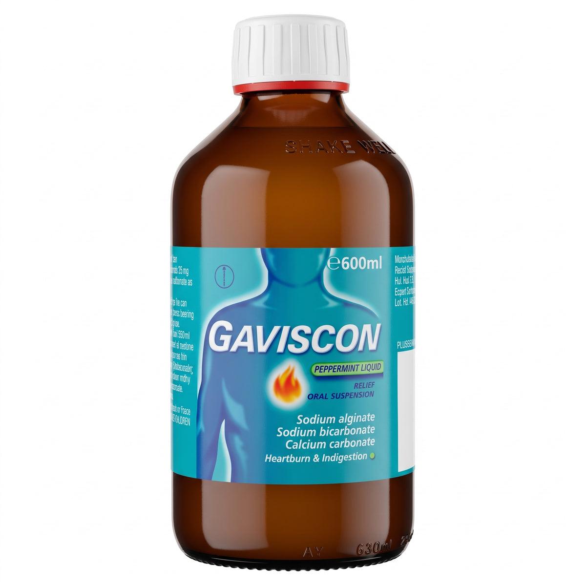 Gaviscon Peppermint Liquid Oral Suspension for Heartburn and Indigestion - Fast Soothing Relief