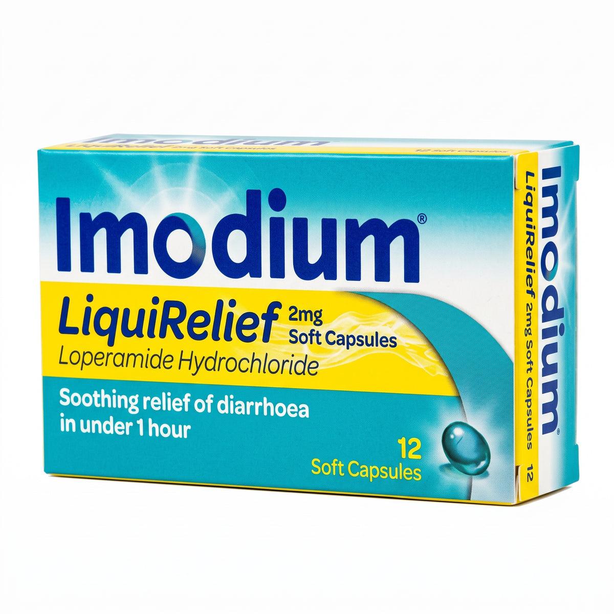 Imodium LiquiRelief 2mg Soft Capsules for Diarrhoea Relief - 12 Count