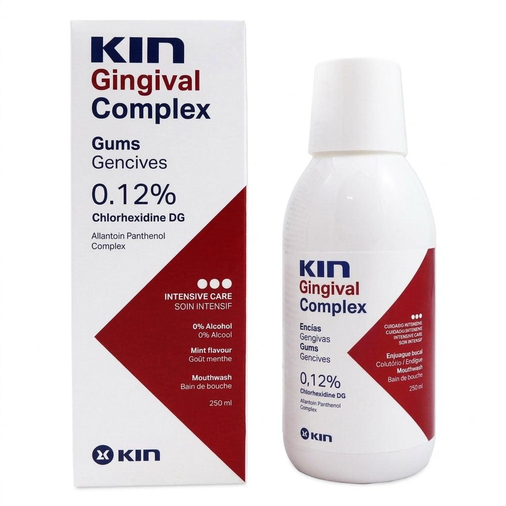 Kin Gingival Complex Mouthwash 250ml, 0.12% Chlorhexidine DG, Allantoin Panthenol Complex, Mint, Healthy Gums